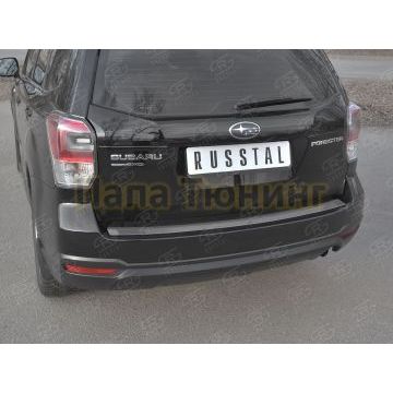 Накладка на задний бампер RUSSTAL (нерж., шлиф)для Subaru Forester (SJ) 2016-2018
