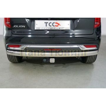 Защита задняя (овальная) 75х42 мм ТСС для Haval Jolion (1,5 л., 2WD) 2021-