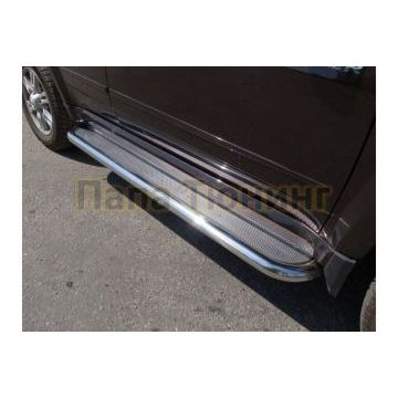 Пороги с площадкой (нерж. лист) 60,3 мм ТСС для Haval Jolion (1,5 л., 2WD) 2021-