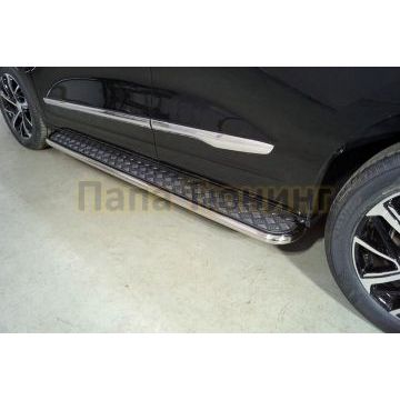 Пороги с площадкой 42,4 мм ТСС для Haval Jolion (1,5 л., 2WD) 2021-