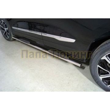 Пороги овальные с накладкой 75х42 мм ТСС для Haval Jolion (1,5 л., 2WD) 2021- Пороги овальные с накладкой 75х42 мм ТСС для Haval Jolion (1,5 л., 2WD) 2021-