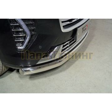 Защита передняя нижняя (овальная) 75х42 мм ТСС для Haval Jolion (1,5 л., 2WD) 2021-