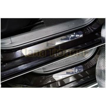 Накладки на пороги (лист зеркальный) 4шт ТСС для Haval Jolion (1,5 л., 2WD) 2021- Накладки на пороги (лист зеркальный) 4шт ТСС для Haval Jolion (1,5 л., 2WD) 2021-