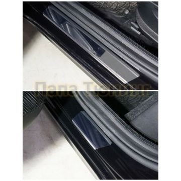Накладки на пороги (лист зеркальный) ТСС для Hyundai Elantra 2020- Накладки на пороги (лист зеркальный) ТСС для Hyundai Elantra 2020-