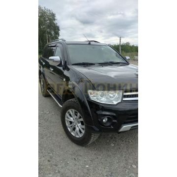 Пороги алюминиевые Rival Premium для Mitsubishi Pajero Sport 2008-2016