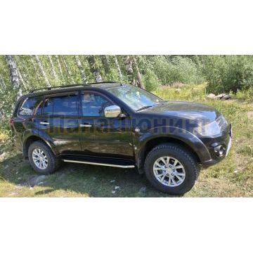 Пороги алюминиевые Rival Premium для Mitsubishi Pajero Sport 2008-2016