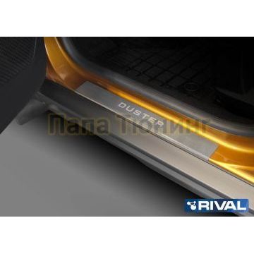 Накладки порогов Rival (4шт.) для Renault Duster 2020- Накладки порогов Rival (4шт.) для Renault Duster 2020-