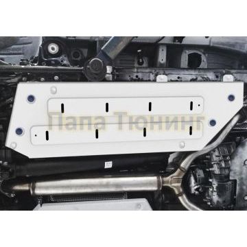 Защита топливного бака (2 Части) алюминий 4 мм RIVAL для Toyota Land Cruiser 300, V - 4.0; 3.5 2021-