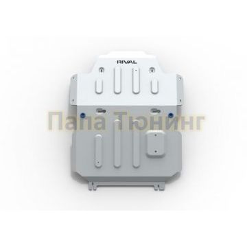 Защита радиатора + картера алюминий 4 мм RIVAL для Toyota Land Cruiser 300, V - 4.0; 3.5; без KDSS 2021-