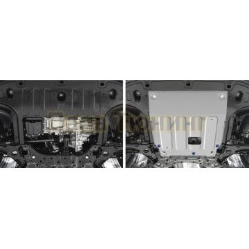 Защита картера + КПП алюминий 4 мм RIVAL для Hyundai Creta, V - 1.6; 2.0; Увеличенная 2021-