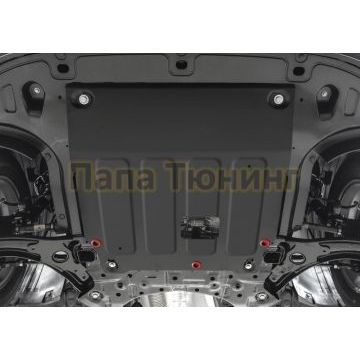 Защита картера АвтоБроня сталь 2 мм для Hyundai Creta 1,6: 2,0 передний привод 2021-