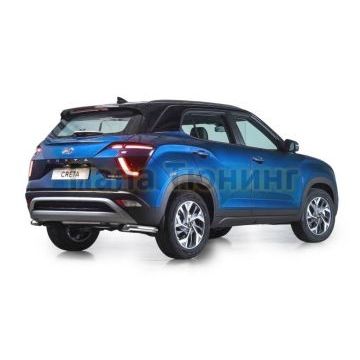 Защита заднего бампера d57 Уголки Rival для для Hyundai Creta 2021-