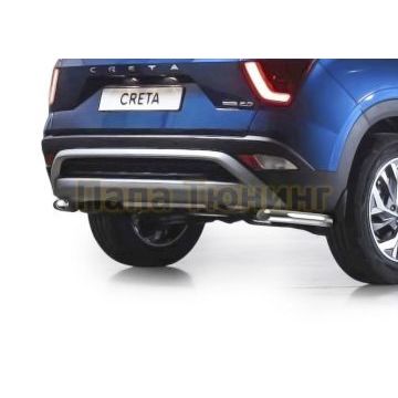 Защита заднего бампера d57 Уголки Rival для для Hyundai Creta 2021-