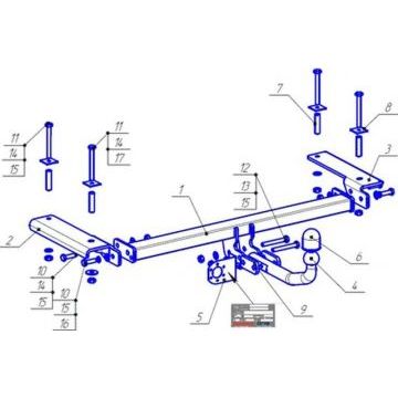 Фаркоп Bozal 1200/75 для Chery Tiggo IV SUV 2017-2024