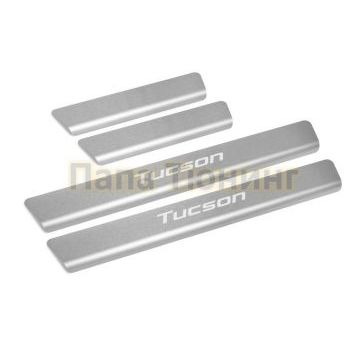 Накладки порогов  (4 шт.) Rival для Hyundai Tucson 2021-