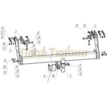 Фаркоп Bozal 2500/120 для Mitsubishi L-200 Pick-up 2007-/Mitsubishi L-200 Triton Pick-up 2015-