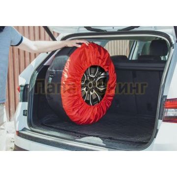 Чехлы для хранения автомобильных колес AutoFlex, 1 штука, Широкий, размер от 13” до 20”, цвет черный/красный