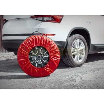 Чехлы для хранения автомобильных колес AutoFlex, 1 штука, Широкий, размер от 13” до 20”, цвет черный/красный