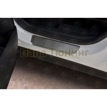 Накладки на пороги RUSSTAL (нерж., шлиф) для Hyundai Santa Fe 2021-