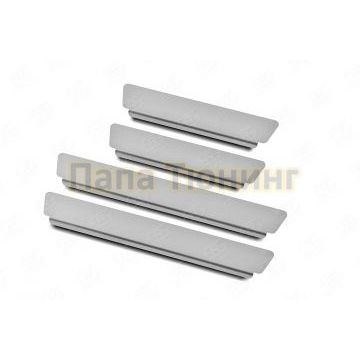 Накладки на пороги RUSSTAL (нерж., шлиф) для Hyundai Santa Fe 2021-