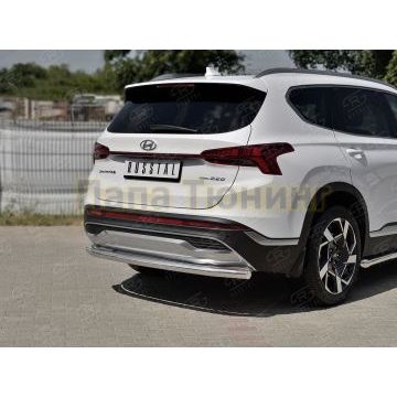 Защита заднего бампера d57 секции РусСталь для Hyundai Santa Fe 2021-