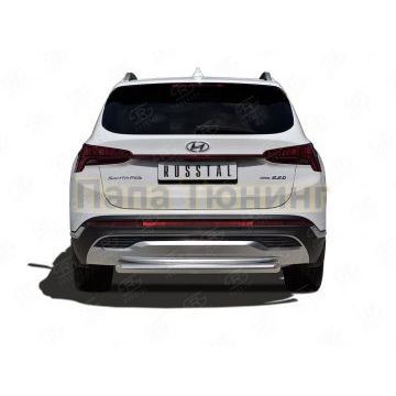 Защита заднего бампера d57 дуга РусСталь для Hyundai Santa Fe 2021-