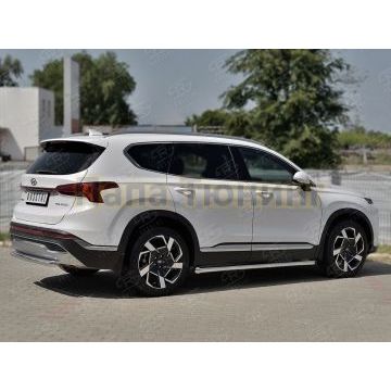Защита заднего бампера d57 дуга РусСталь для Hyundai Santa Fe 2021-