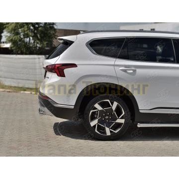 Защита заднего бампера d57 дуга РусСталь для Hyundai Santa Fe 2021-