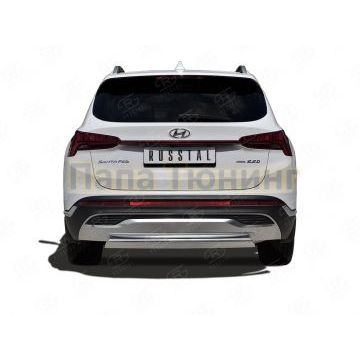 Защита заднего бампера 75х42 дуга РусСталь для Hyundai Santa Fe 2021-