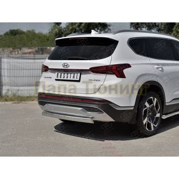 Защита заднего бампера 75х42 дуга РусСталь для Hyundai Santa Fe 2021-