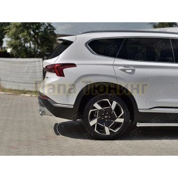 Защита заднего бампера 75х42 дуга РусСталь для Hyundai Santa Fe 2021-