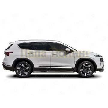 Пороги труба d57 секции (вариант 1) РусСталь для Hyundai Santa Fe 2021-