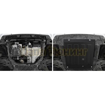 Защита картера + КПП сталь АвтоБРОНЯ для Haval Jolion, V - 1.5Т; АКПП; передний привод 2021-