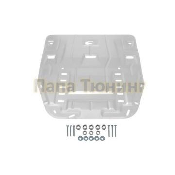 Защита картера + КПП алюминий 4 мм RIVAL для Hyundai Santa Fe, V - 2.2d; 2.5; 3.5 2021-/Hyundai Tucson, V - 2.0 (150 л.с.), 2.0d 2021-/Kia Sorento, V - 2.2d; 2.5; 3.5 2020-/Kia Sportage V 2022-