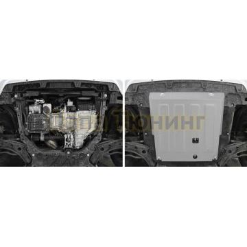 Защита картера + КПП алюминий 4 мм RIVAL для Haval Jolion, V - 1.5Т; АКПП; передний привод; кроме комплектации Comfort 2021-