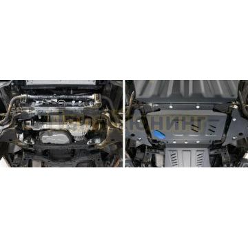 Защита картера сталь Rival для Nissan Navara, V - 2.5d; 3.0d 2005-2015/Nissan Pathfinder, V - 2.5d; 3.0d; 4.0 2005-2015/Mercedes-Benz X-Class, V - 2.3TD; 3.0D; полный привод 2018-