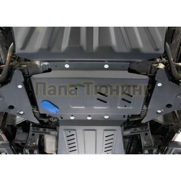 Защита картера сталь Rival для Nissan Navara, V - 2.5d; 3.0d 2005-2015/Nissan Pathfinder, V - 2.5d; 3.0d; 4.0 2005-2015/Mercedes-Benz X-Class, V - 2.3TD; 3.0D; полный привод 2018-