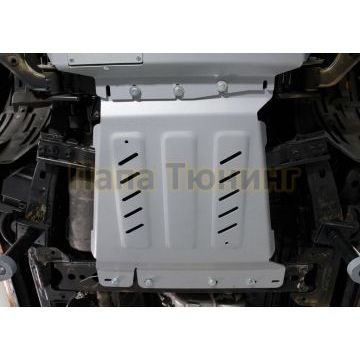 Защита КПП алюминий 6 мм Rival для Nissan Navara, V - 2.5d; 3.0d 2005-2015/Nissan Pathfinder, V - 2.5d; 3.0d; 4.0 2005-2015