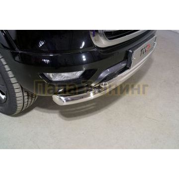 Защита передняя нижняя (двойная) 76,1/42,4 мм ТСС для Great Wall POER 2.0TD 4WD 2021-