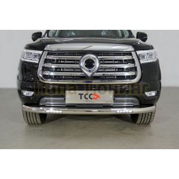 Защита передняя нижняя (с ДХО) 76,1 мм ТСС для Great Wall POER 2.0TD 4WD 2021- Защита передняя нижняя (с ДХО) 76,1 мм ТСС для Great Wall POER 2.0TD 4WD 2021-