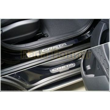 Накладки на пороги (лист зеркальный надпись Creta) 4шт ТСС для Hyundai Creta 2021- Накладки на пороги (лист зеркальный надпись Creta) 4шт ТСС для Hyundai Creta 2021-