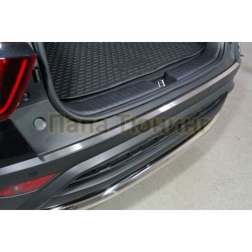 Накладка на задний бампер (лист шлифованный) ТСС для Hyundai Creta 2021-