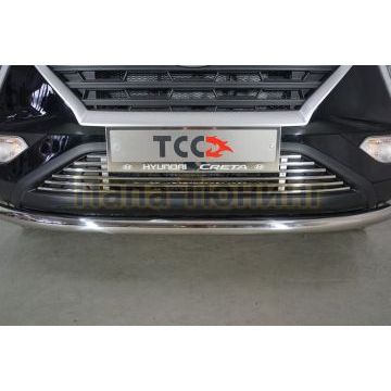 Решетка радиатора 12 мм ТСС для Hyundai Creta 2021-