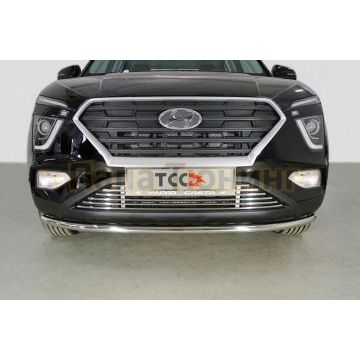 Защита передняя нижняя 42,4 мм ТСС для Hyundai Creta 2021-