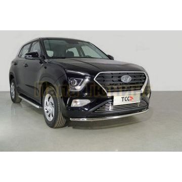 Защита передняя нижняя 42,4 мм ТСС для Hyundai Creta 2021-
