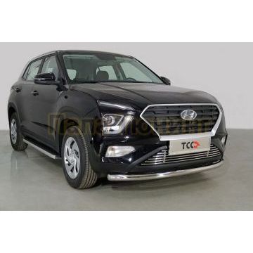Защита передняя нижняя 60,3 мм ТСС для Hyundai Creta 2021-