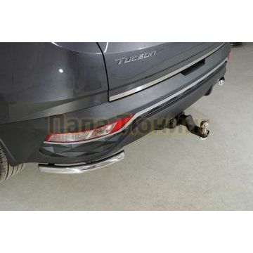 Защита задняя (уголки) 42,4 мм ТСС для Hyundai Tucson 2021-