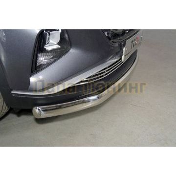 Защита передняя нижняя (овальная) 75х42 мм ТСС для Hyundai Tucson 2021-