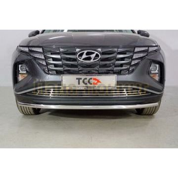 Защита передняя нижняя 42,4 мм ТСС для Hyundai Tucson 2021-