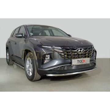 Защита передняя нижняя 42,4 мм ТСС для Hyundai Tucson 2021-